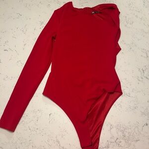 ZARA Red One Strap Bodysuit